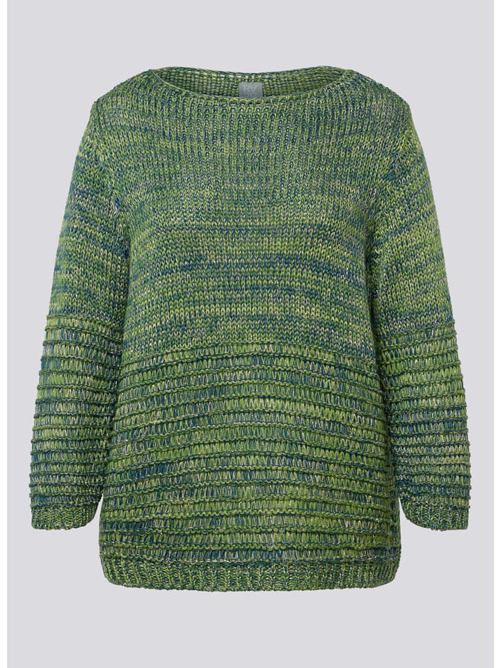 Rabe Pullover in Grün/ Blau - 48