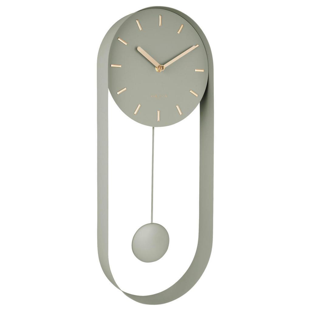 Karlsson Wanduhr Penndulum Charm, Grün, Metall, 20x50x5 cm, Dekoration, Uhren, Wanduhren
