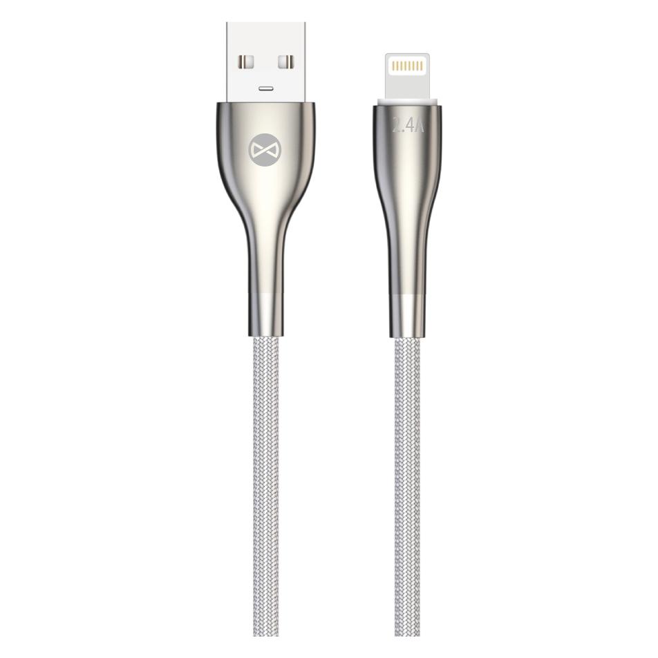 Forever Schlankes Kabel USB - Lightning 1,0 m 2.4A weiss (1 m, USB 1.1, 12 W) (5900495082688)