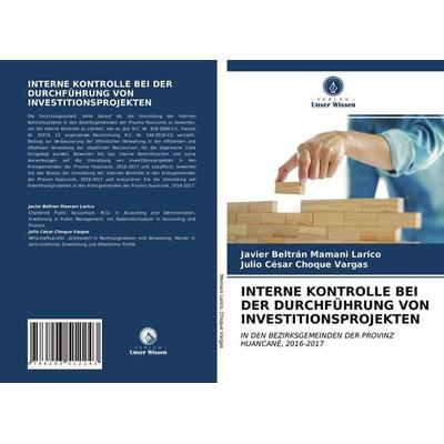 Interne Kontrolle bei der Durchführung von Investitionsprojekten, Taschenbuch von Javier Beltrán Mamani Larico,Julio César Choque Vargas, Verlag Unser