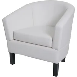 Lounge-Sessel MCW-O17, Sessel Clubsessel Cocktailsessel, MVG-zertifiziert Kunstleder ~ weiß
