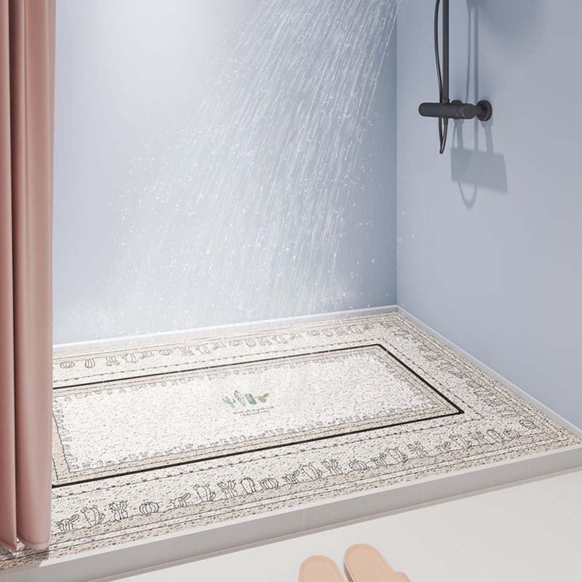 Grijs Douchemat met Zachte Loofah Textuur - 90 x 90 cm