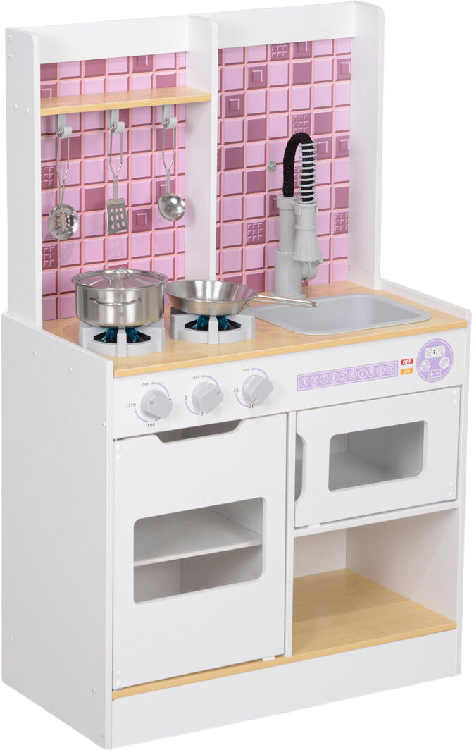 Zoomie Kids Agathe Kids Play Kitchen, Pretend Play Kitchen for Ages 3+ Years, White White 90cm H X 56cm W X 32cm D