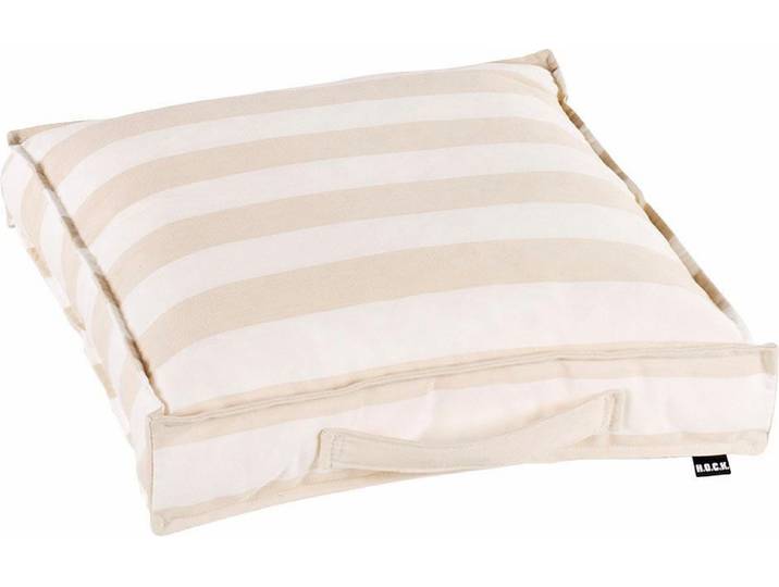 Sitzkissen H.O.C.K. Classic Streifen Outdoor , beige (natur, gestreift), B:50cm H:10cm L:50cm, Polyacryl, Dekokissen_Sitzkissen_Kissenhüllen, Sitzkissen, wasser- und schmutzabweisend