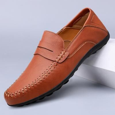 LightInthebox Men's Tan Driving Moccasins – Comfortable Penny Loafers for Summer, Outdoor Gatherings and Casual Events