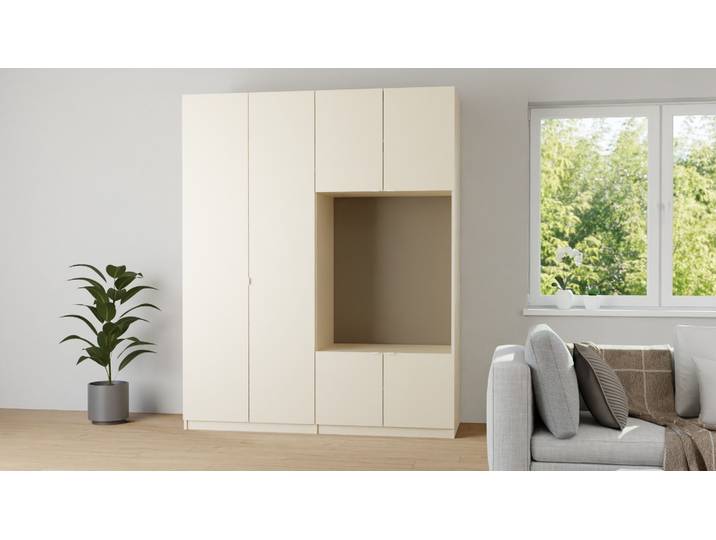 Geräumiger Garderobenschrank nach Maß Premium Dekore Sand­beige