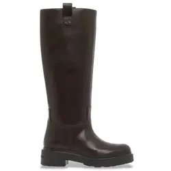 A|X Armani Exchange für Damen. XW003089AF17451U6032 Hohe Stiefel mit dicker Sohle und braunen Zugbändern (38), Wohnung, Keine, Lässig
