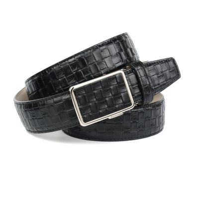 Ledergürtel ANTHONI CROWN, Herren, Gr. 100, schwarz, Leder, gemustert, Gürtel Ledergürtel, geprägtes Flechtmuster, Oberfläche dezent glänzend