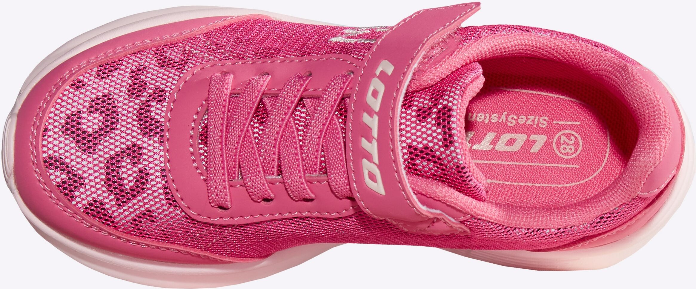 Sneaker LOTTO, Mädchen, Gr. 25, leuchtendespink, rose, Mesh, Synthetik, Schuhe Sneaker, reflektierendes Obermaterial