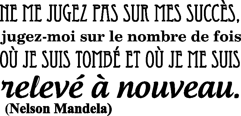 Ambiance-sticker Sticker Ne me jugez pas sur mes succès - Nelson Mandela