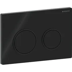 Geberit Omega20 Betätigungsplatte, für 2-Mengen-Spülung, 115.085.DW.1, Farbe: schwarz glänzend / schwarz matt