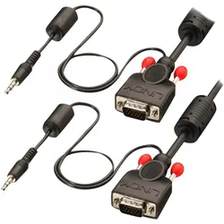 Lindy 3.5mm Klinke VGA — 3.5mm Klinke VGA (2 m), Videokabel, Schwarz