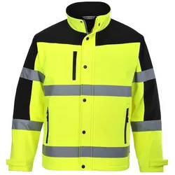 Warnschutz Softshelljacke "S429" gelb/schwarz - L - gelb