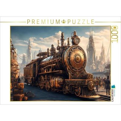 CALVENDO Puzzle Dampflock im Bahnhof | 1000 Teile Lege-Größe 64x48cm Foto-Puzzle für glückliche Stunden
