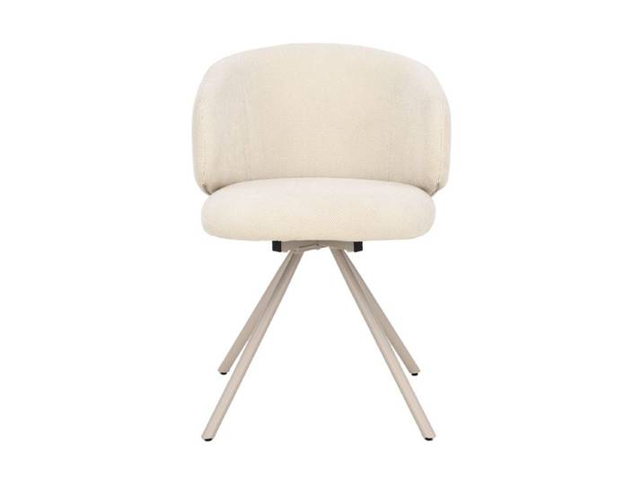 Lot de 2 chaises pivotantes ADELE tissu beige