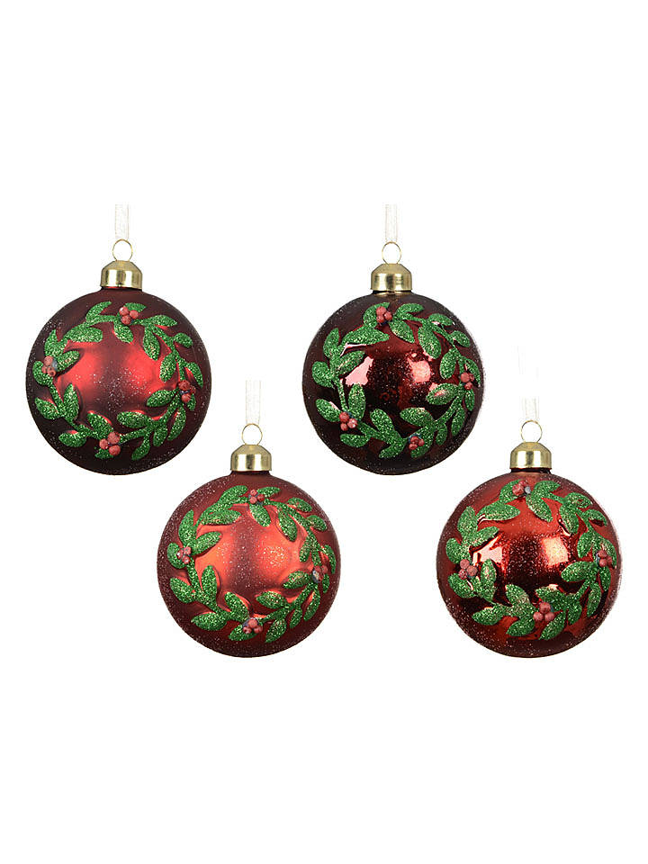 Kaeming Christbaumkugeln in Rot/ Grün - 12 Stück - onesize