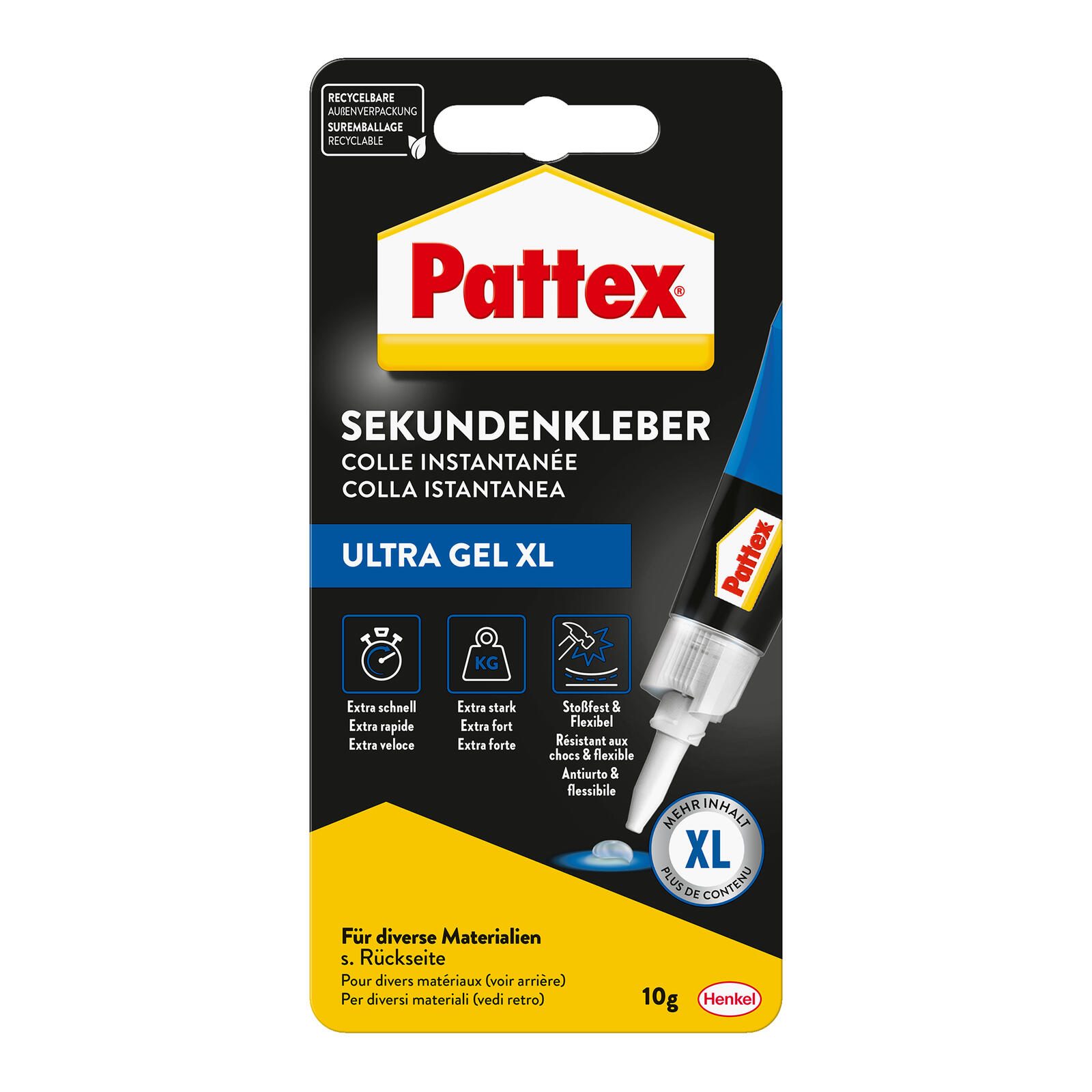 Pattex Ultra Gel, Sekundenkleber, 10,0 g PSG4C