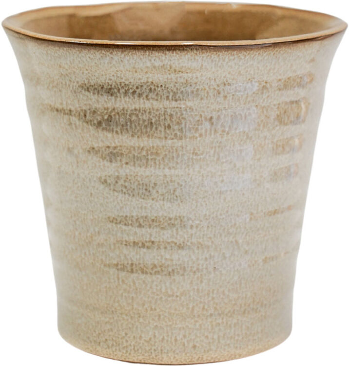 Ivyline Vallo Reactive Glaze Tapered Cream Planter H26.5cm D29.5cm Cream 26.5cm H X 29.5cm W X 11.61cm D