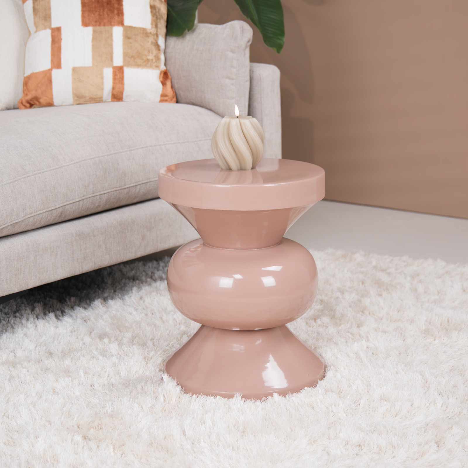 Brix Ronde Bijzettafel Ole Vintage Roze - Diameter: 36 cm
