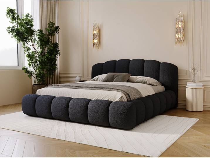 Polsterbett mit Stauraum und Lattenrost 180x200 Cloud Soft Schwarz