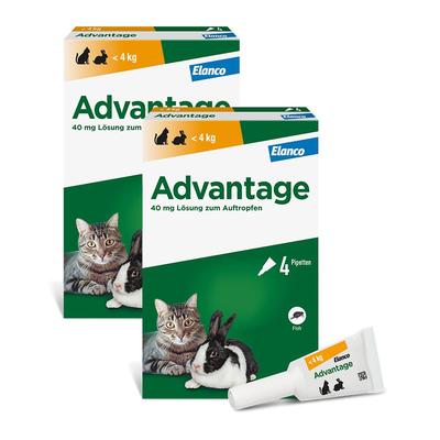 Advantage 40 mg Lsg.f.kl.Katzen/kl.Zierkaninchen 2x 2x4x0,4 ml Lösung