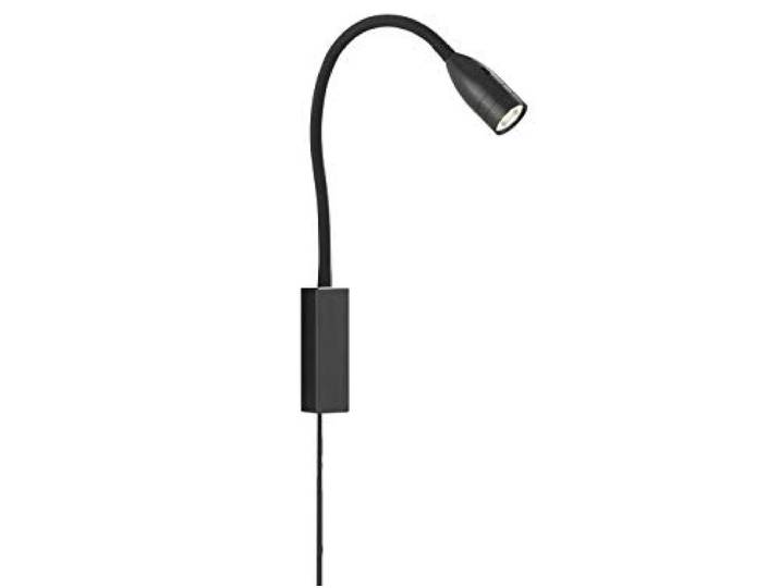 Fischer & Honsel 30170 Lampe de lit\, Métal\, 5 W\, Noir\, 35 x 4 x 61 cm (LxBxH)