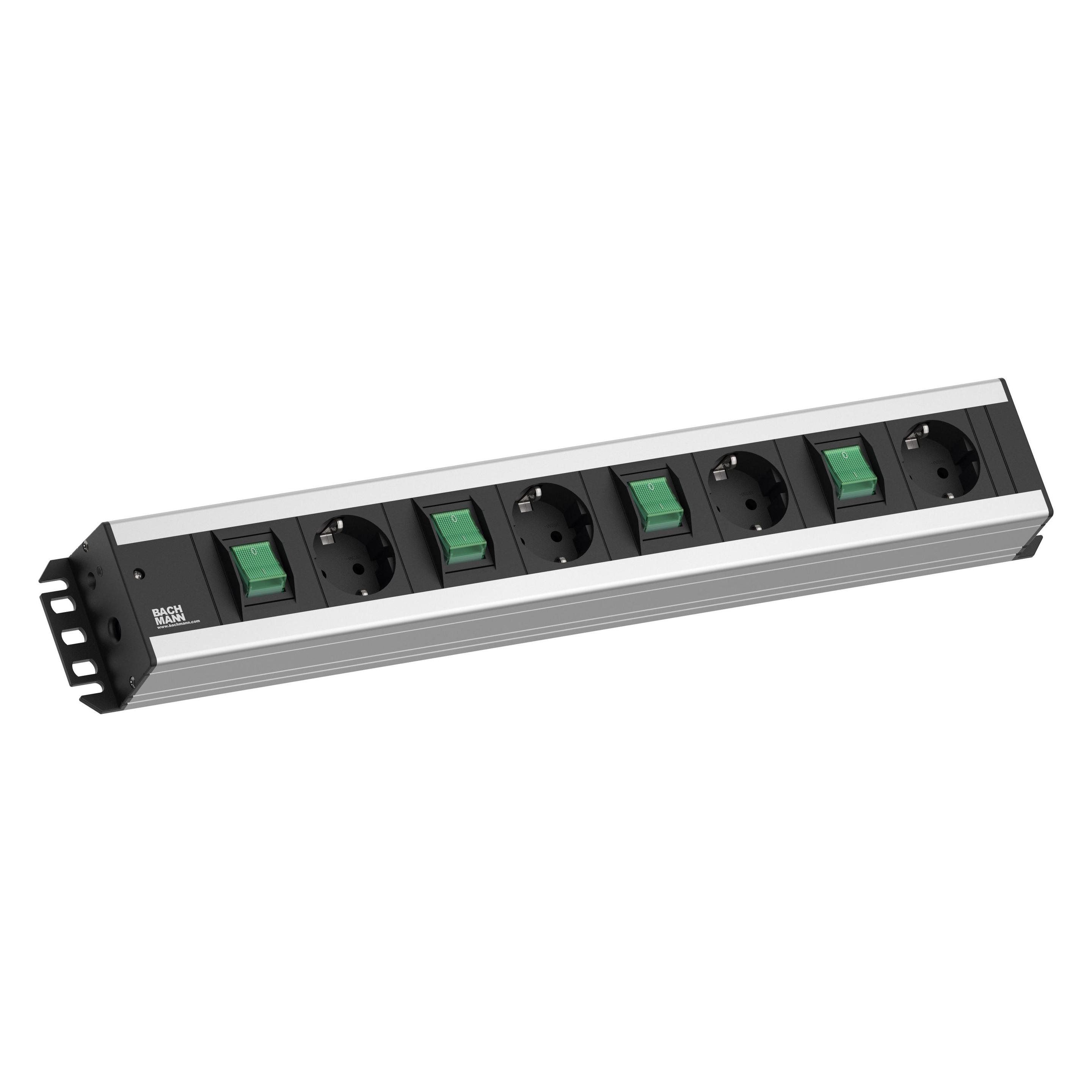 Bachmann Handwerkerleiste 4x Schutzkontakt 4x Schalter 2m (4x, CEE 7/3, 2 m) (300.049)