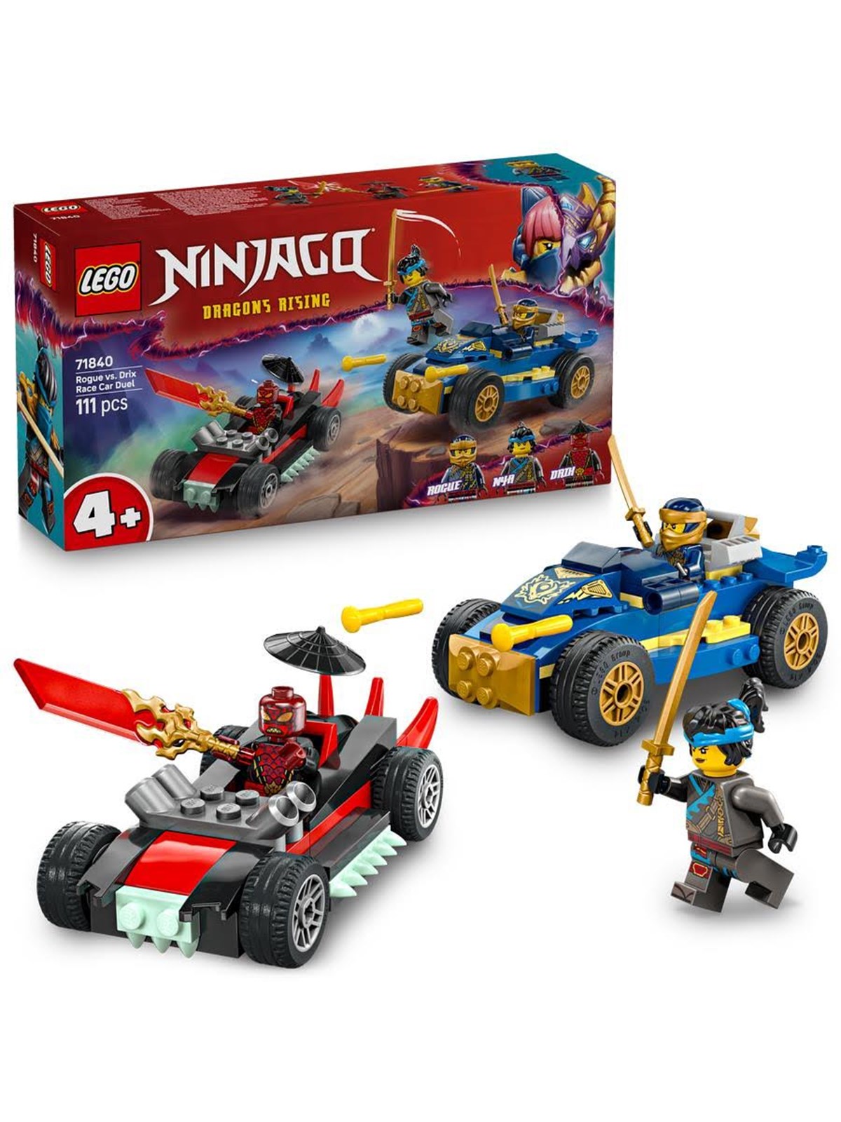 LEGO Ninjago 71840 Action-Autorennen: Rogue vs. Drix