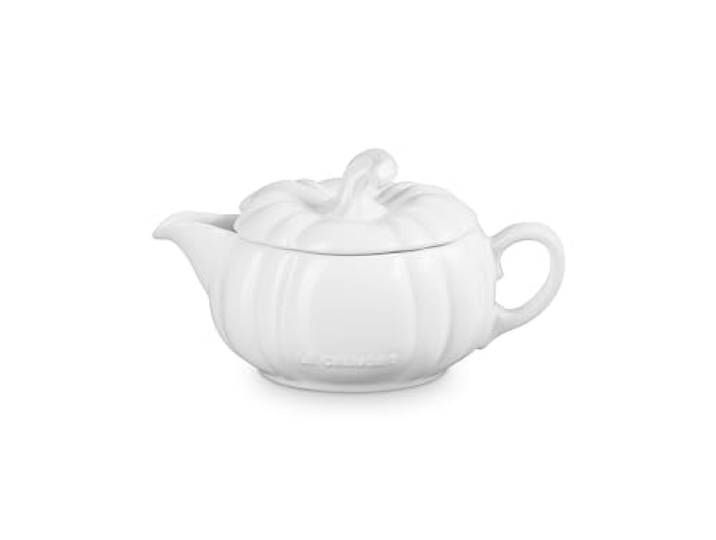 Le Creuset Kürbis-Sauciere aus Steingut mit Deckel, 400 ml, Weiß