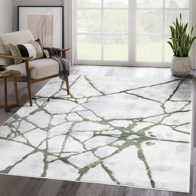 Abani Rugs Abani Atlas Collection ATL200B Contemporary Web Grey Green Area Rug
