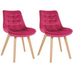 CLP 2er Set Stühle Brook Samt   Farbe: rot