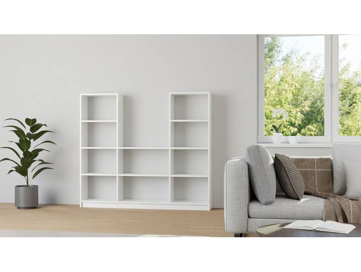 Stylishes Schallplattenregal nach Maß MDF Beschichtet MDF Weiß matt