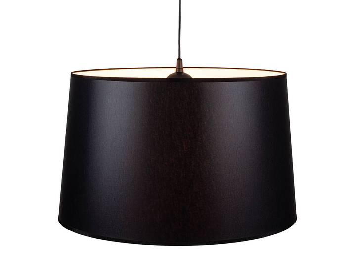 Pendelleuchte Shoto 1-flammig Ø 55cm Schwarz/Schwarz/Weiß Baumwollstoff E27