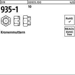 Kronenmutter DIN 935-1 M16 10 50 Stück