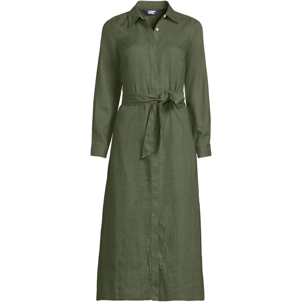 Leinen-Midikleid für Damen in Plus-Größe, Damen, size: plus, Grün, by Lands' End