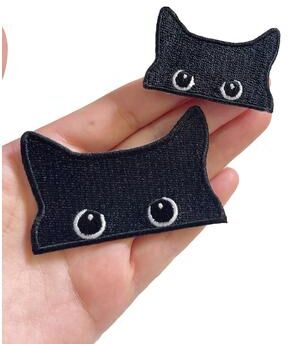 Discount Dollar Deals Cute Black Cat Embroidered Iron On Patch For Jackets, Jeans And Bags Cute Black Cat Embroidered Iron On Patch For Jackets, Jeans And Bags
