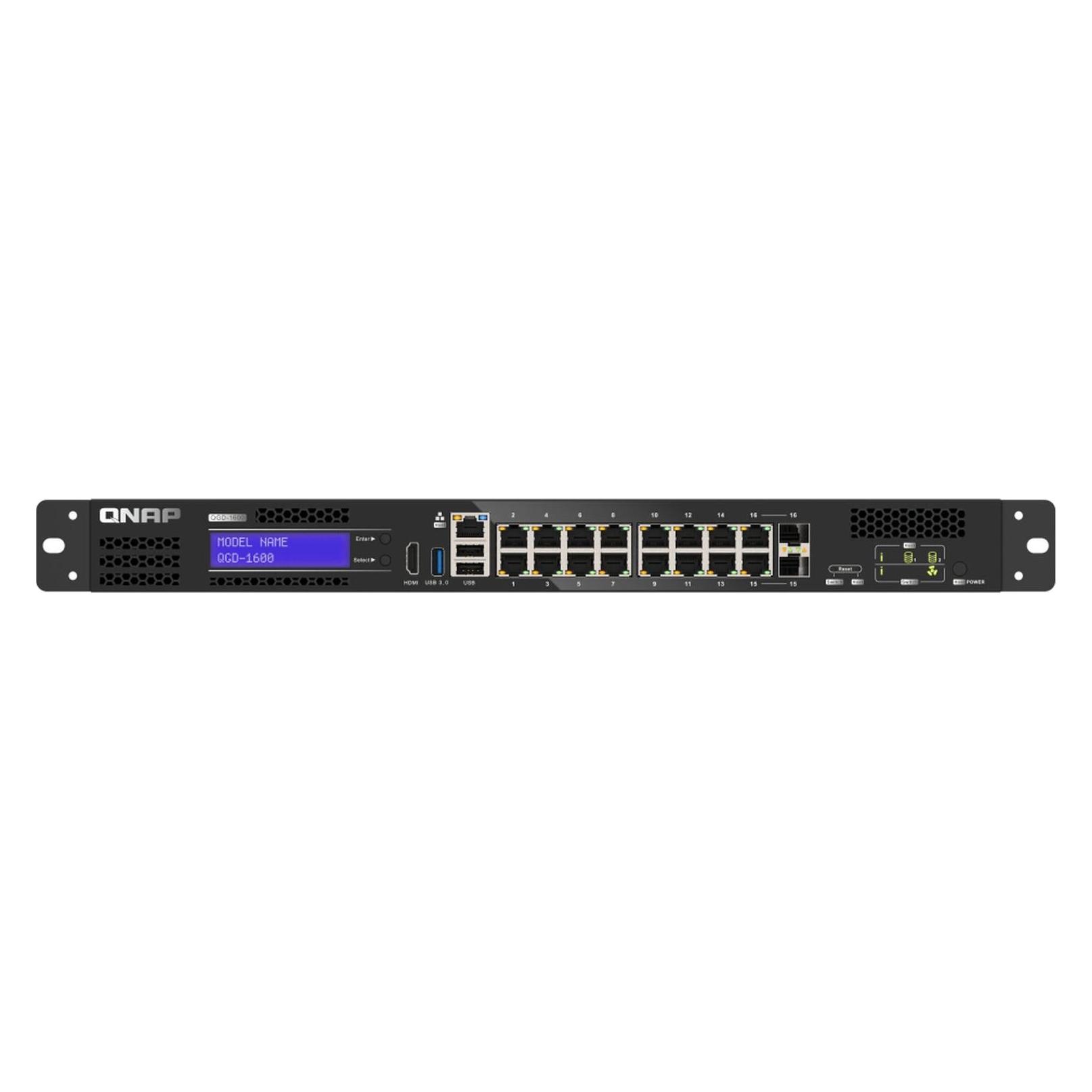 QNAP QGD-1600: 16 1GbE ports with 2 RJ45 (16 Ports) (QGD-1600-4G)