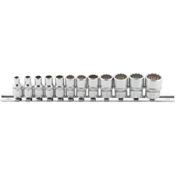 BGS 2755 Satz ZOLL Nüsse 12 Kant mit Antrieb 6,3mm (1/4") 12 teilig