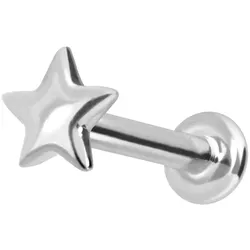 14 Karat Gold Labret mit Innengewinde STERN
