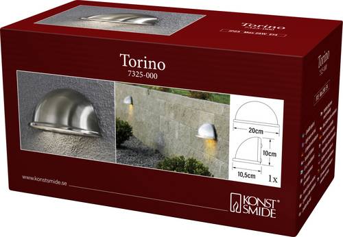 Konstsmide Torino 7325-000 Außenwandleuchte E14 25W Edelstahl