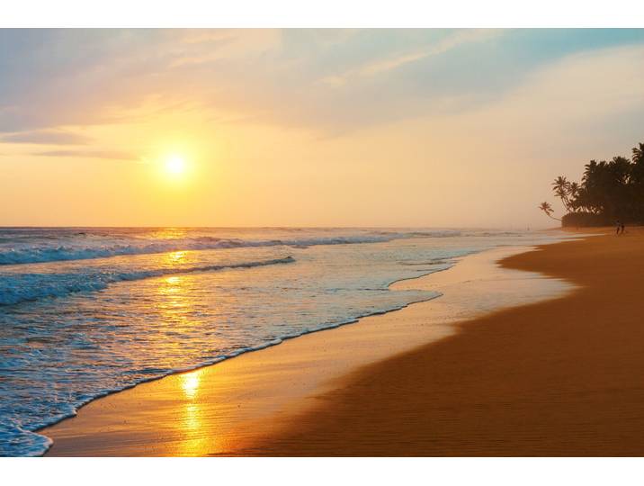 Fototapete PAPERMOON Sri Lanka Beach Sunset , bunt, B:3,5m L:2,6m, Vlies, Tapeten, Fototapete