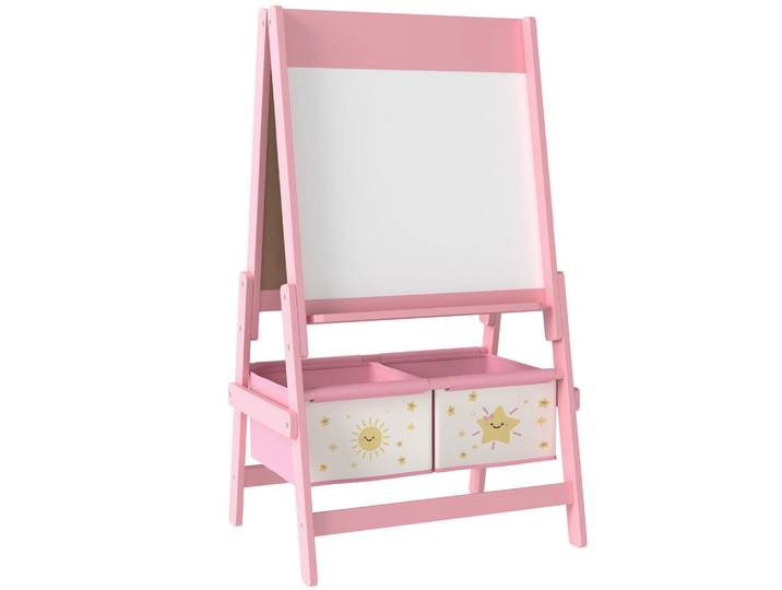 Aiyaplay Kindertafel MDF Kiefernholz Rosa, Holzwerkstoff, 46x94x54 cm, unisex, Dekoration, Malbedarf & Bastelbedarf