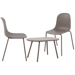 CLP 2er Sitzgruppe Veldin I Garten-Set 2x Stuhl stapelbar und 1x Tisch I Outdoor-Set wetterfest und UV-beständig I Gartenmöbel