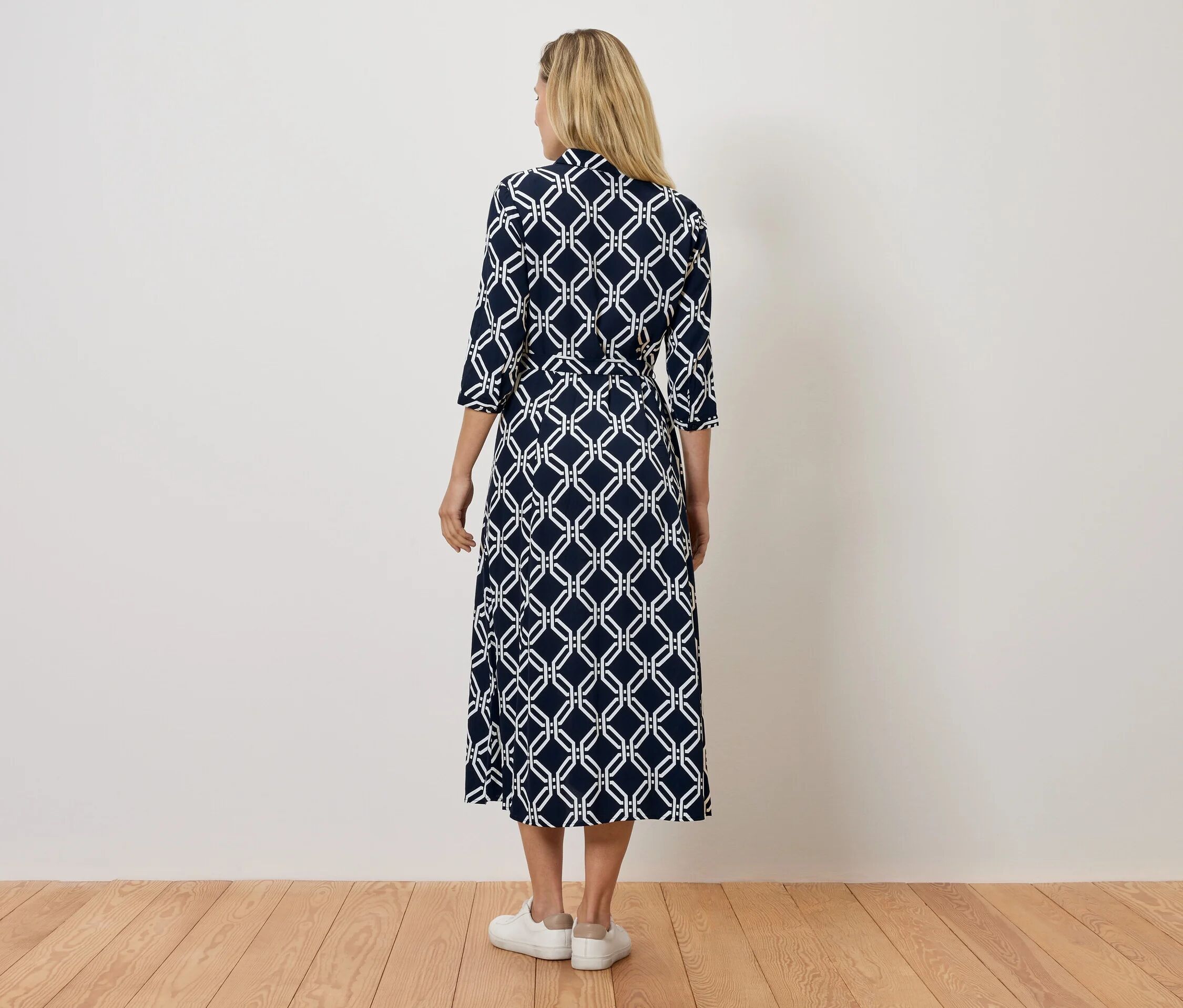 Tchibo - Bedrucktes Hemdblusenkleid - Damen - Gr. 38 - dunkelblau/print