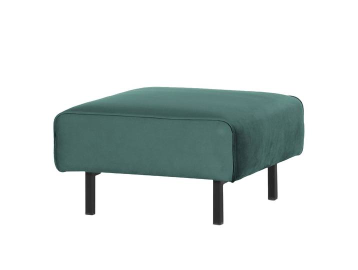 Polsterhocker Tapio I 75 x 44 x 75cm Grün/Dunkelblau Samt Ravi: Petrol