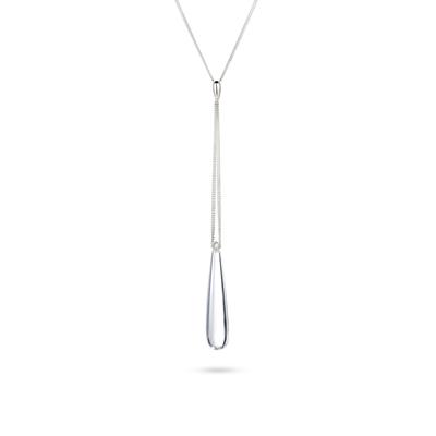 Y-Kette ELLI "Halskette Y Rock Crystal Tropfen 925 Sterling Silber" Gr. 60, silber, Halsketten, Damen, Resin