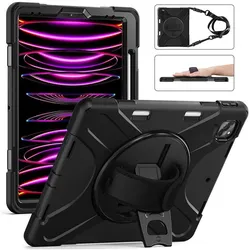 eSTUFF Austin Defender Case (Apple iPad Air 13 2024, Apple iPad Air 13 2025), Tablet Hülle, Schwarz