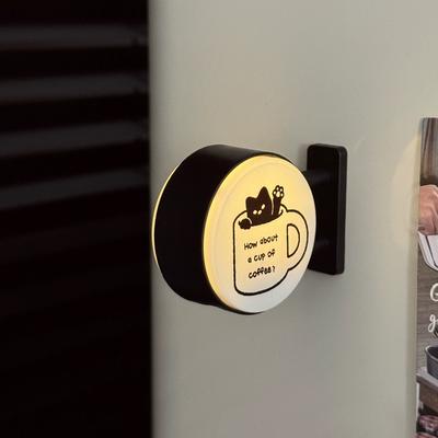 Multisell Products Hub Cat And Dog Pattern Refrigerator Magnet Light, Cute Coffee Theme Decorative Light, Home Decoration f