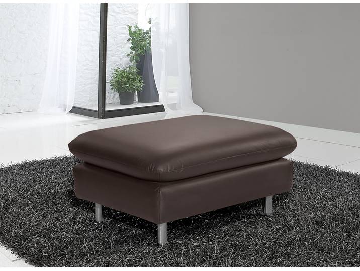 Hocker, Naturleder, Braun, 80×60 cm, Polyätherschaum-Polsterung, Modern, Places of Style