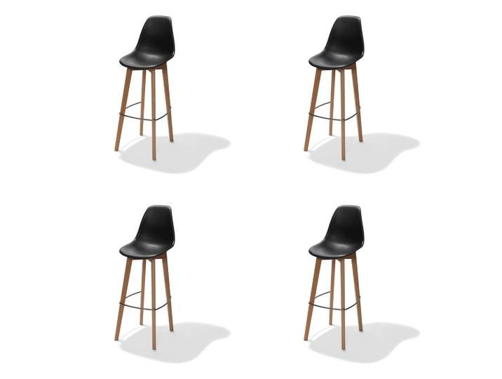 Mid.you Barhocker-Set, Schwarz, Holz, Metall, Kunststoff, Birke, 47x119x53 cm, Europäischer Sicherheitsstandard, stapelbar, Esszimmer, Barmöbel, Barhocker